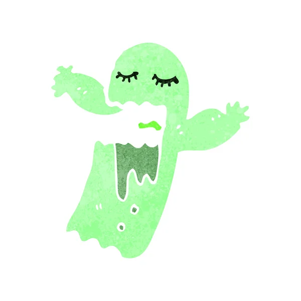 Retro tecknad kuslig spöke — Stock vektor