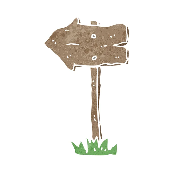 Retro cartoon arrow signpost — Stock Vector