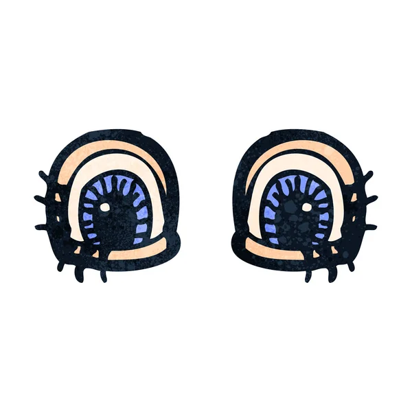 Ojos de dibujos animados retro — Vector de stock