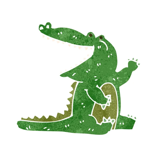 Retro cartoon happy crocodile — Stock Vector