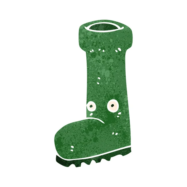 Retro cartoon wellington boot — Stock Vector