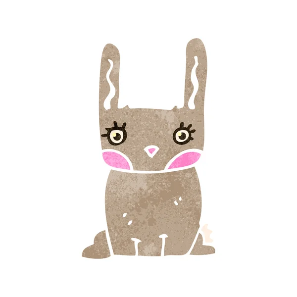 Petit lapin dessin animé rétro — Image vectorielle