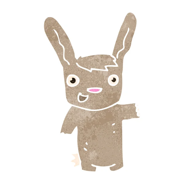 Retro desenho animado pequeno coelho —  Vetores de Stock