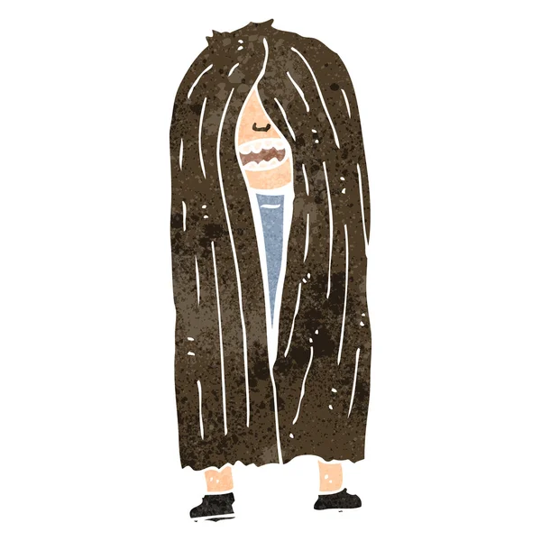 Retro cartoon long haired hippie homem — Vetor de Stock