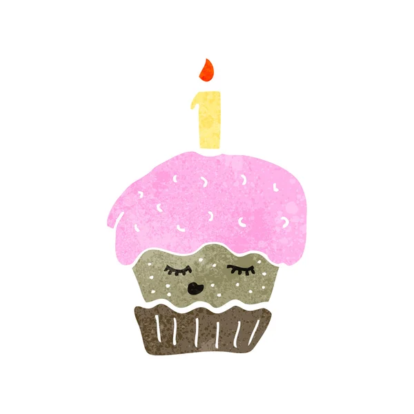 Retro tecknade cupcake — Stock vektor
