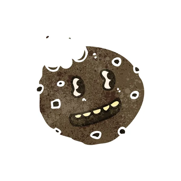Retro cartoon cookie with face — Stock Vector