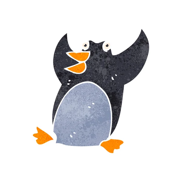 Pingüino divertido de dibujos animados retro — Vector de stock