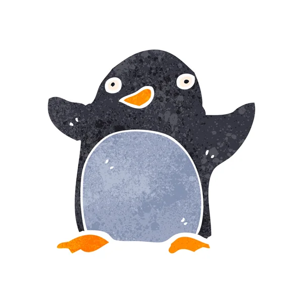 Desenhos animados retro pinguim engraçado — Vetor de Stock