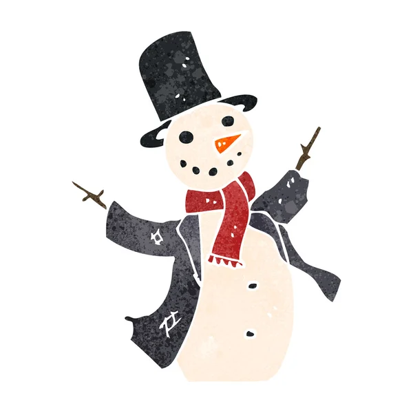 Ретро-снеговик — стоковый вектор