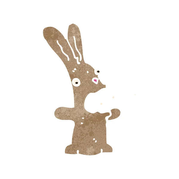 Retro cartoon burping rabbit — Stock Vector