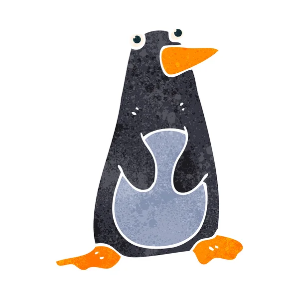 Pingouin dessin animé rétro — Image vectorielle