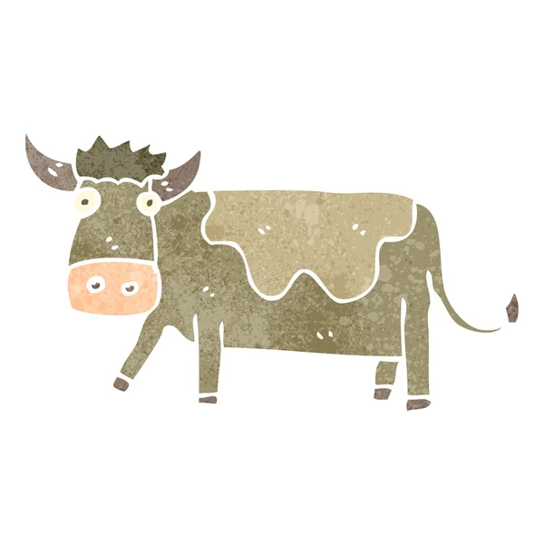 Vache dessin animé rétro — Image vectorielle