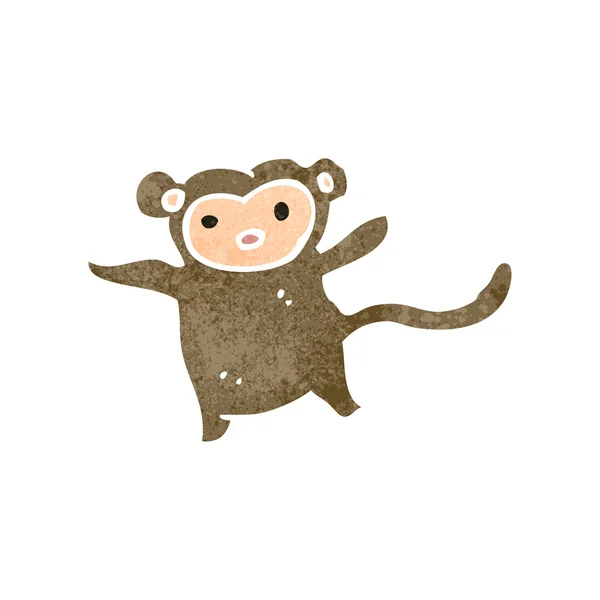 Retro dessin animé petit singe — Image vectorielle