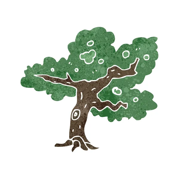 Ρετρό γελοιογραφία δέντρο — Διανυσματικό Αρχείο
