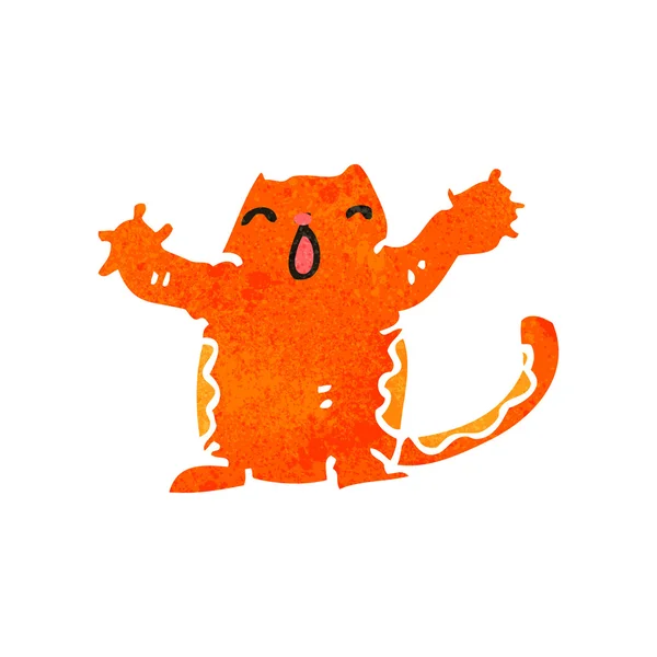 Retro desenho animado gengibre gato —  Vetores de Stock