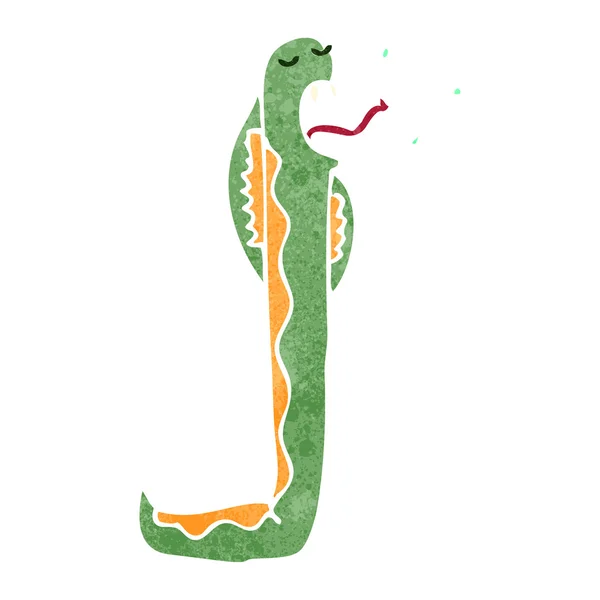 Serpiente siseante de dibujos animados retro — Vector de stock