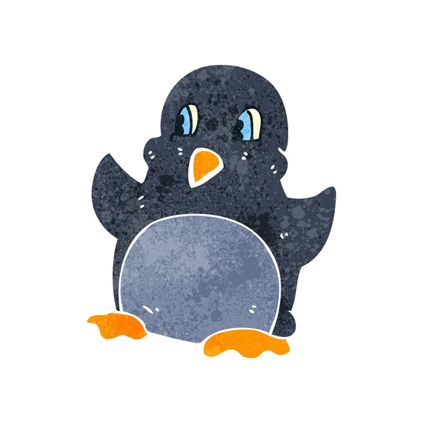 Pingüino de dibujos animados retro — Archivo Imágenes Vectoriales