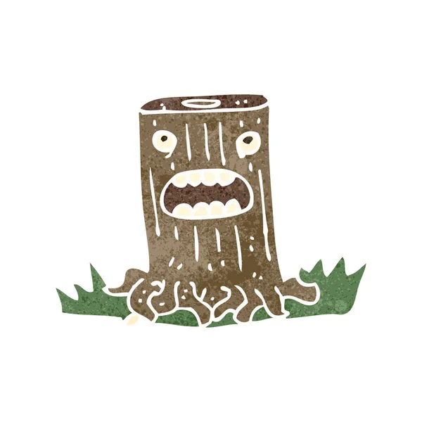 Muñón de árbol de dibujos animados retro — Archivo Imágenes Vectoriales