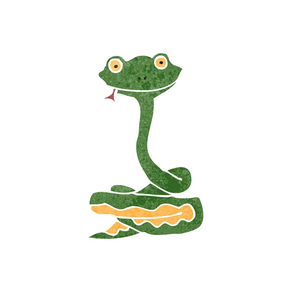 Serpiente amistosa de dibujos animados retro — Vector de stock