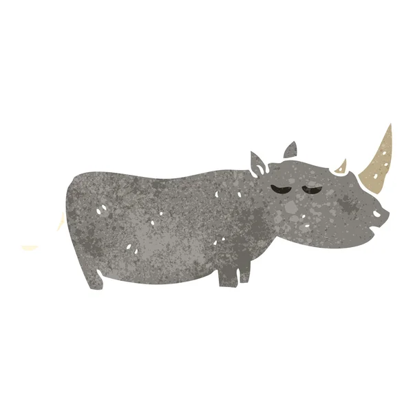 Rinoceronte cartone animato retrò — Vettoriale Stock