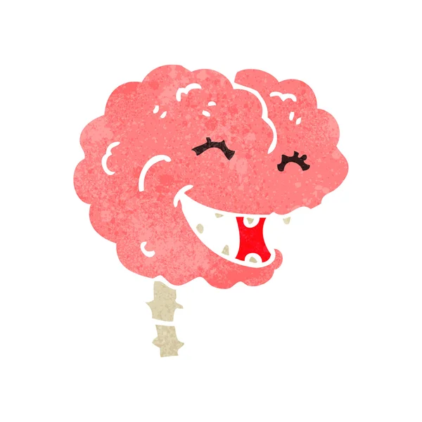 Retro cartoon brain — Stock Vector