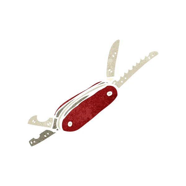 Couteau stylo dessin animé rétro — Image vectorielle