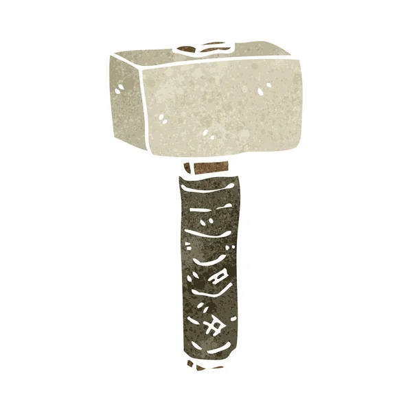 Retro cartoon stenen hamer — Stockvector