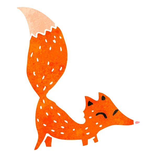 Caricature rétro petit renard — Image vectorielle