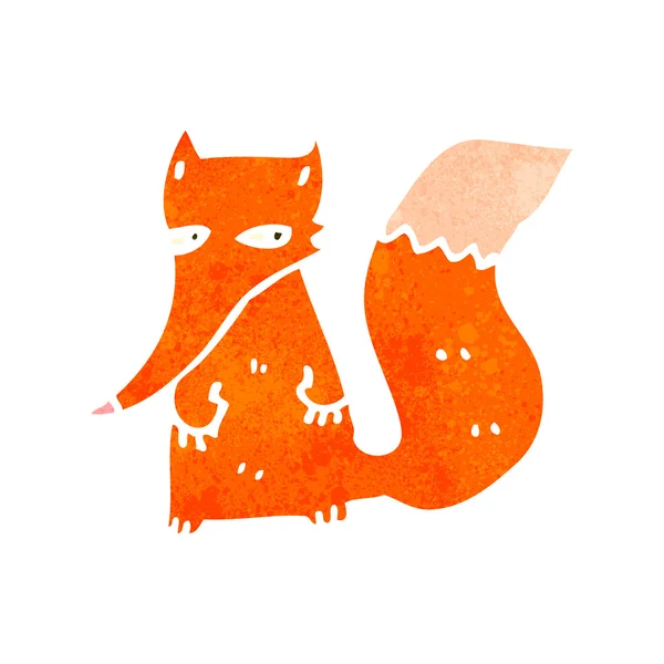 Retro cartoon little fox — Stock Vector