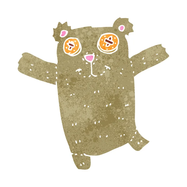 Retro jouet de dessin animé ours en peluche — Image vectorielle