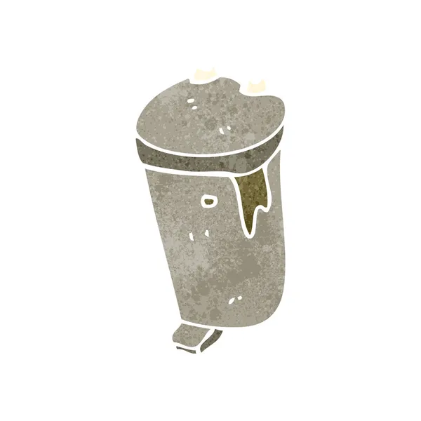 Retro desenho animado lixo bin — Vetor de Stock