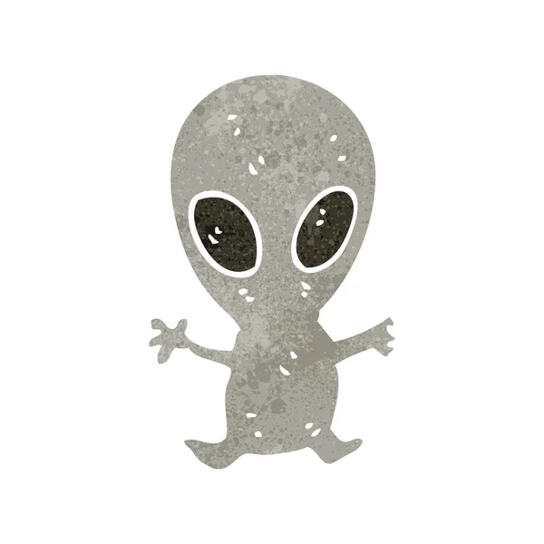 Retro cartoon little alien — Stock Vector