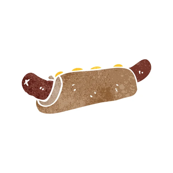 Hotdog dessin animé rétro — Image vectorielle