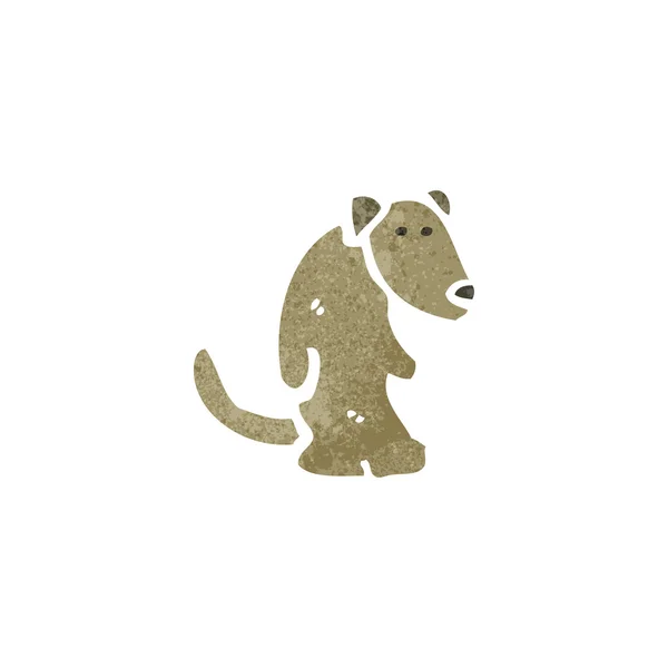 Retro desenho animado pequeno cão — Vetor de Stock