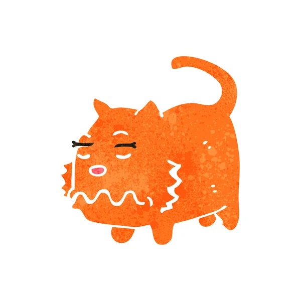 Retro kreslená nemocná kočka — Stockový vektor