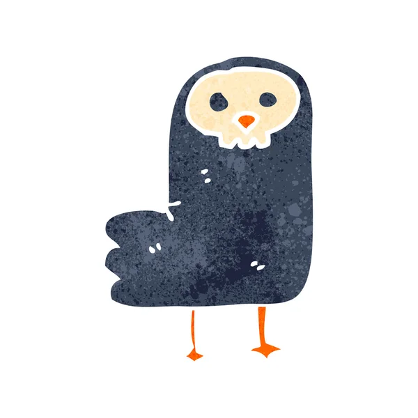 Retro desenho animado corvo assustador — Vetor de Stock