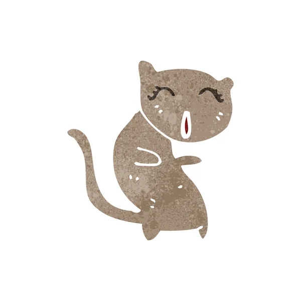 かわいいレトロ漫画猫 — ストックベクタ