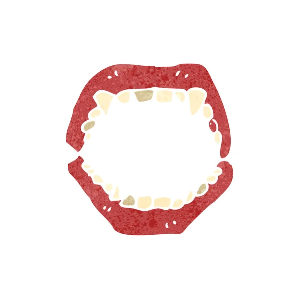 Denti di vampiro cartone animato retrò — Vettoriale Stock