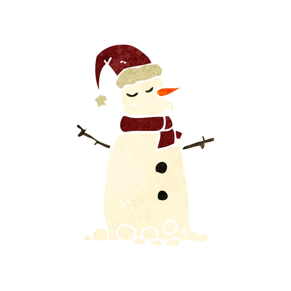 Ретро-мультфільм сніговика — стоковий вектор
