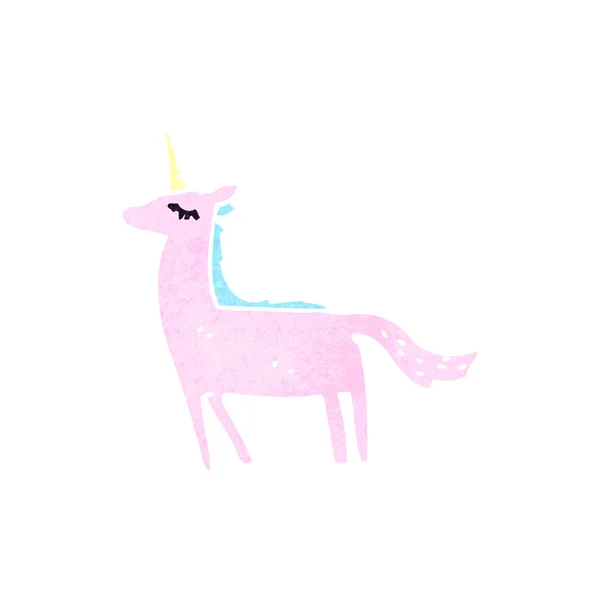 Kartun Retro unicorn - Stok Vektor