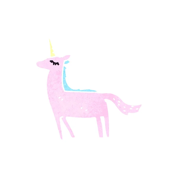 Licorne de dessin animé rétro — Image vectorielle