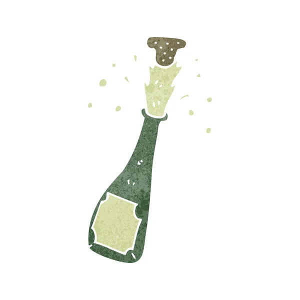 Champagne dessin animé rétro — Image vectorielle