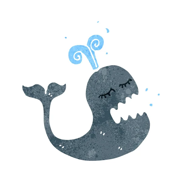 Baleine de dessin animé rétro — Image vectorielle