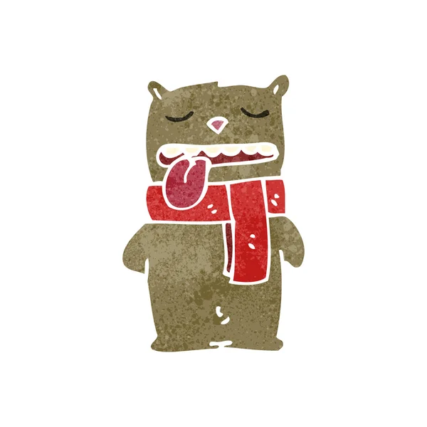 レトロ漫画面白い小さなクマ — ストックベクタ