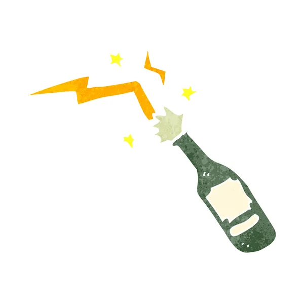 Champagne dessin animé rétro — Image vectorielle