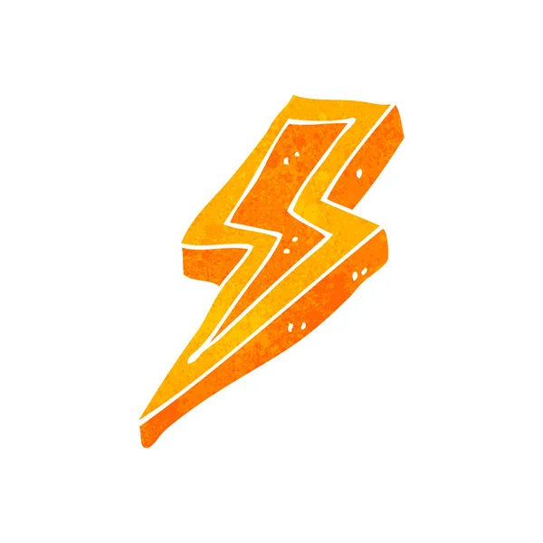 Retro tecknade lightning bolt symbol — Stock vektor