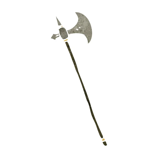 Retro cartoon medieval axe — Stock Vector