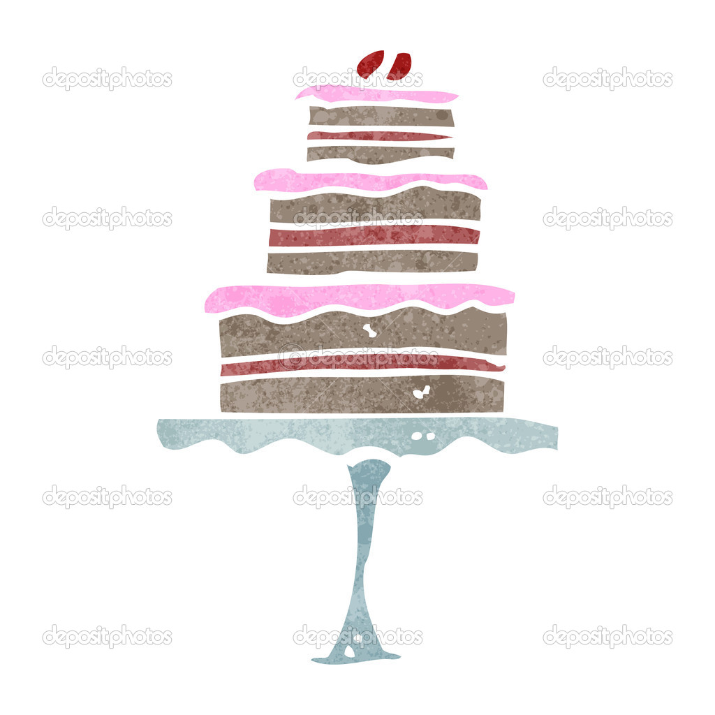 Retro cartoon cake on stand Stock Vector Image by ©lineartestpilot 29042307