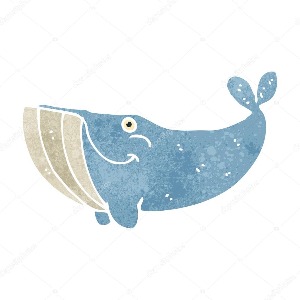 Retro cartoon whale