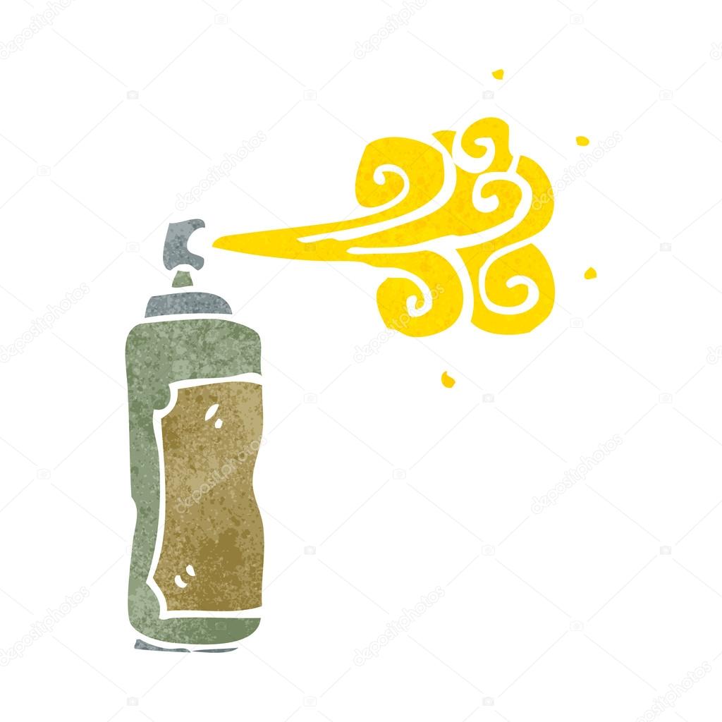 Retro cartoon spray paint can — Stock Vector © lineartestpilot 29048977